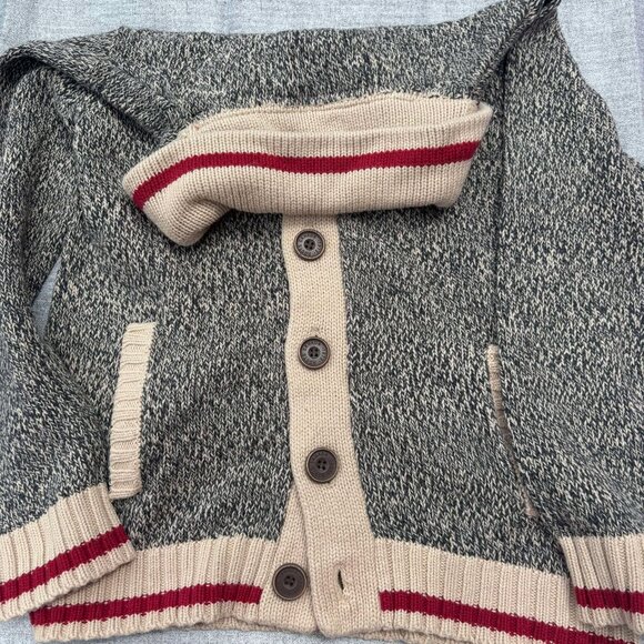 Roots Grey Oat Mix Cabin Shawl Cardigan - Size 9/10 - Like New! - Picture 2 of 4
